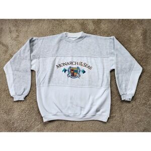 Vintage Monarch of the Sea Sweatshirt Mens XL Royal Caribbean Cruise Gray
